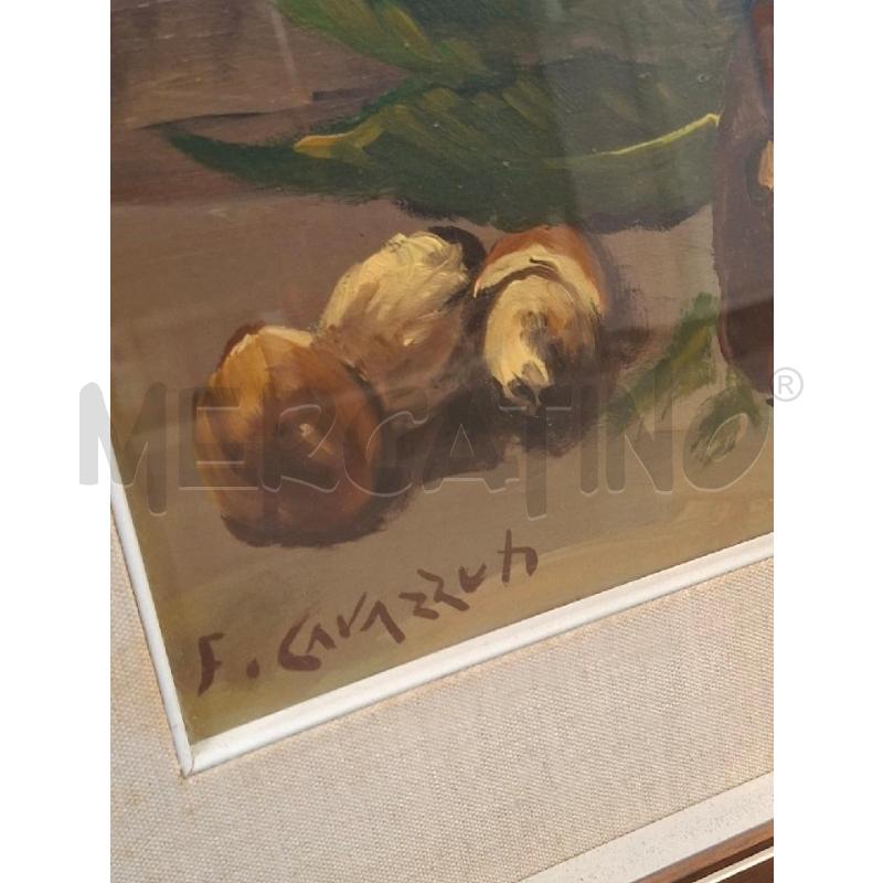 QUADRO DIPINTO F. CAVAZZUTI CESTO CON FUNGHI | Mercatino dell'Usato Moncalieri - fr. moriondo 3