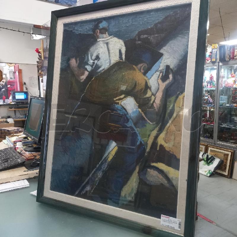 QUADRO DIPINTO GANDINI OPERAI SALDATORI  | Mercatino dell'Usato Moncalieri - fr. moriondo 1