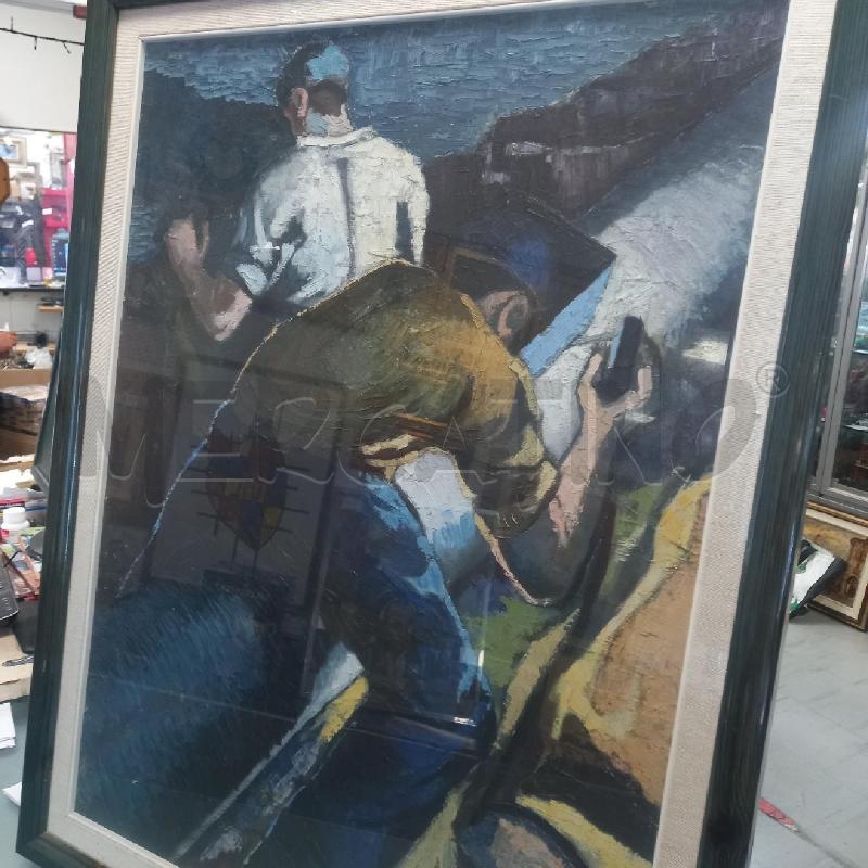 QUADRO DIPINTO GANDINI OPERAI SALDATORI  | Mercatino dell'Usato Moncalieri - fr. moriondo 2