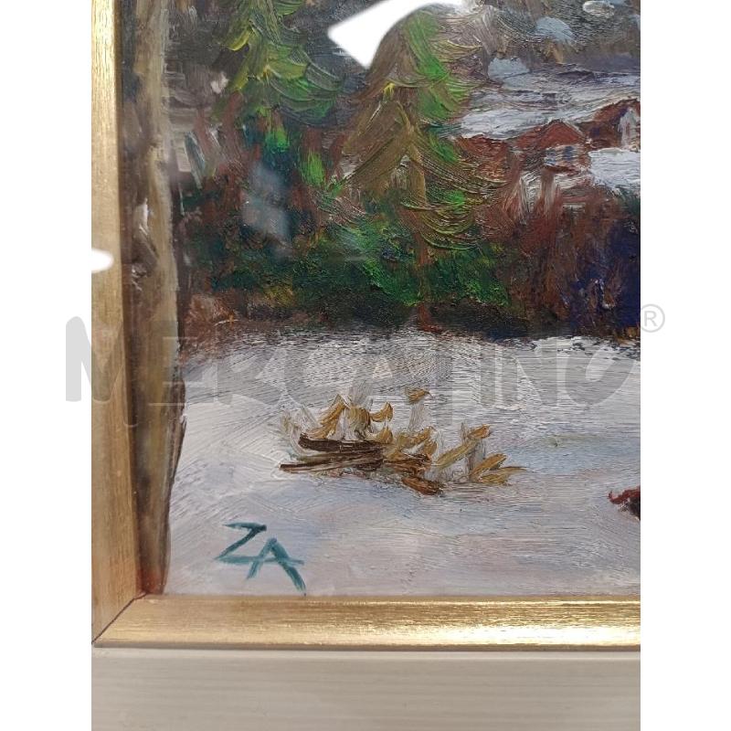 QUADRO DIPINTO PAESAGGIO INNEVATO ZA  | Mercatino dell'Usato Moncalieri - fr. moriondo 2