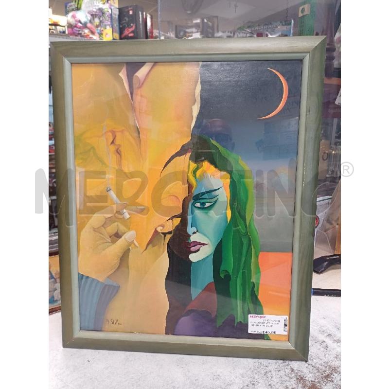 QUADRO DIPINTO STILIO DONNA CON SIGARETTA | Mercatino dell'Usato Moncalieri - fr. moriondo 1