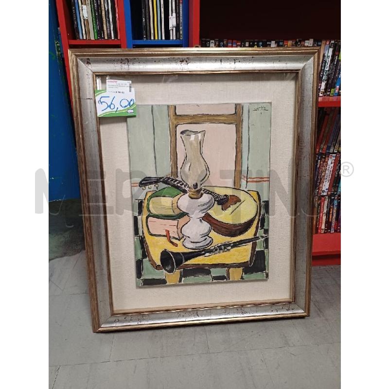 QUADRO NATURA MORTA MUSICALE 1972 | Mercatino dell'Usato Moncalieri - fr. moriondo 1