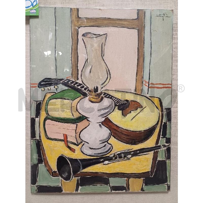 QUADRO NATURA MORTA MUSICALE 1972 | Mercatino dell'Usato Moncalieri - fr. moriondo 2
