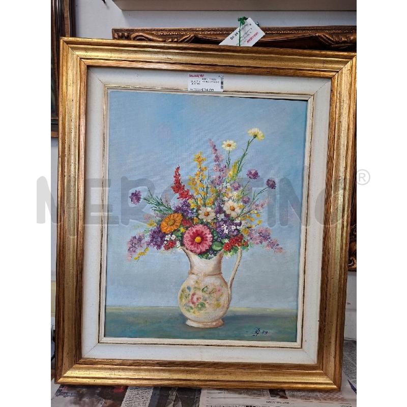 QUADRO TEMPERA VASO CON FIORI | Mercatino dell'Usato Moncalieri - fr. moriondo 1