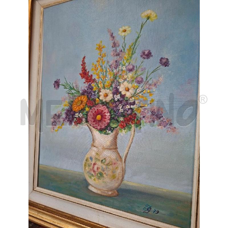 QUADRO TEMPERA VASO CON FIORI | Mercatino dell'Usato Moncalieri - fr. moriondo 2