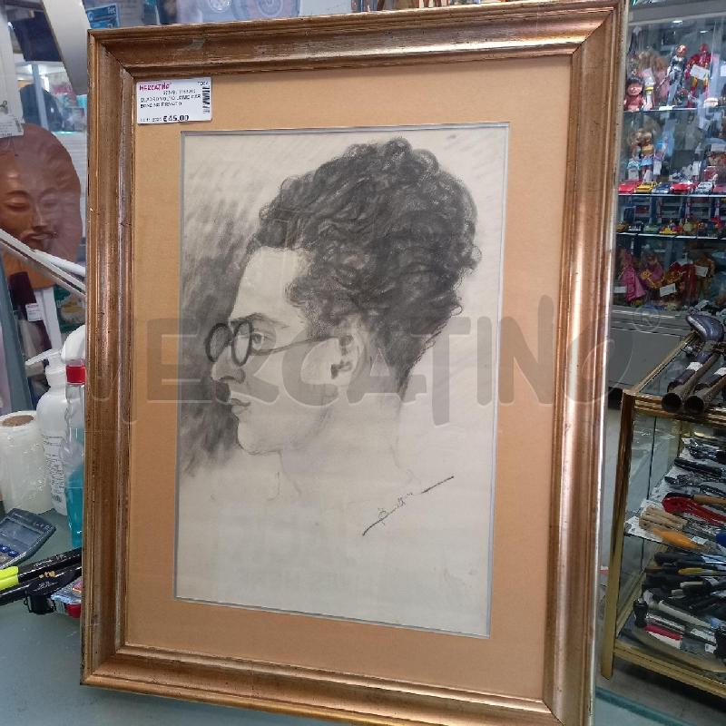 QUADRO VOLTO UOMO CARBONCINO FIRMATO | Mercatino dell'Usato Moncalieri - fr. moriondo 1