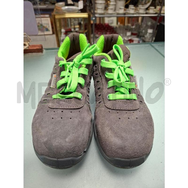 SCARPE ANTINFORTUNISTICHE DONNA GRIGIO VERDE FLUO BASE  | Mercatino dell'Usato Moncalieri - fr. moriondo 1