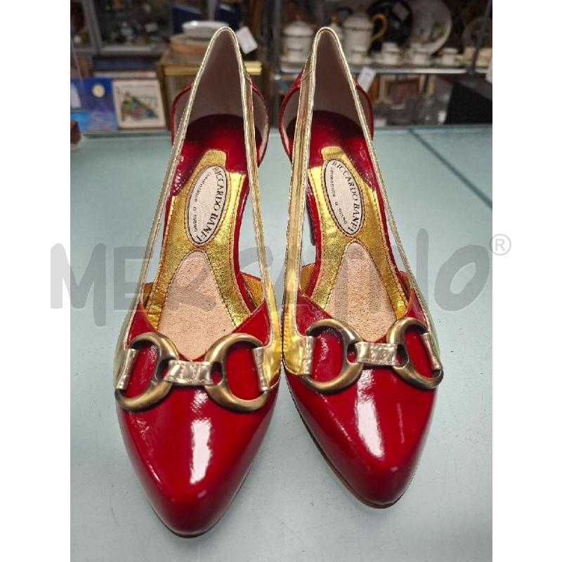SCARPE DONNA VERRNICE ROSSE DORATE RICCARDO BANFI | Mercatino dell'Usato Moncalieri - fr. moriondo 1