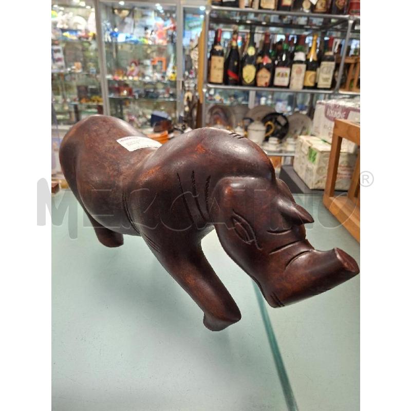 SCULTURA LEGNO RINNOCERONTE | Mercatino dell'Usato Moncalieri - fr. moriondo 1