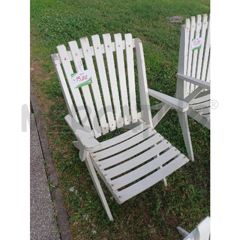 SEDIA BIANCA DA GIARDINO PIEGHEVOLE | Mercatino dell'Usato Moncalieri - fr. moriondo 1