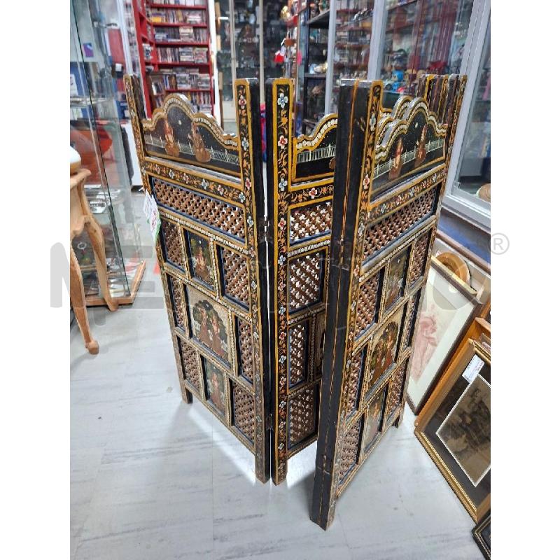 SEPARE' BASSO PER CAMINO LEGNO INDIA DIPINTO  | Mercatino dell'Usato Moncalieri - fr. moriondo 1