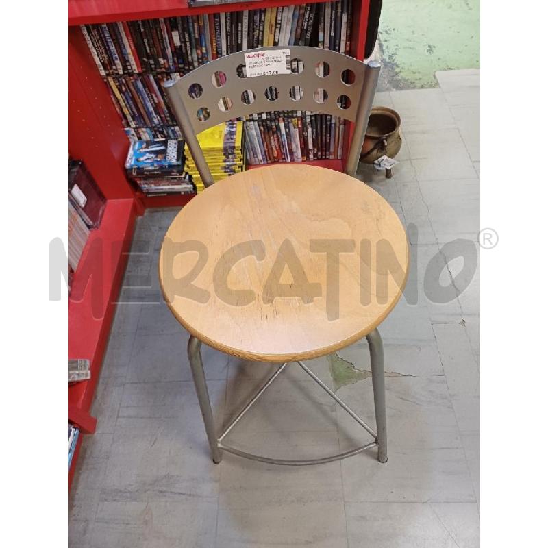 SGABELLO GRIGIO SEDUTA LEGNO CHIARO | Mercatino dell'Usato Moncalieri - fr. moriondo 2