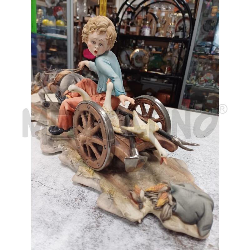 SOPRAMMOBILE CARRETTO CON ASINO CAPODIMONTE | Mercatino dell'Usato Moncalieri - fr. moriondo 2