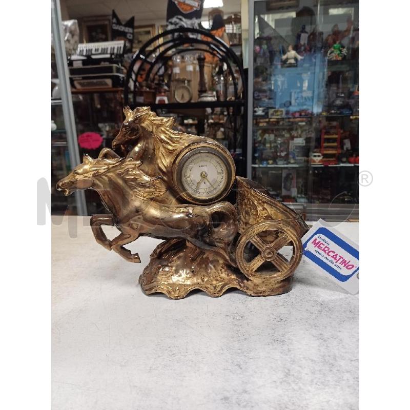 STATUA OROLOGIO CAVALLI DORATI | Mercatino dell'Usato Moncalieri - fr. moriondo 1