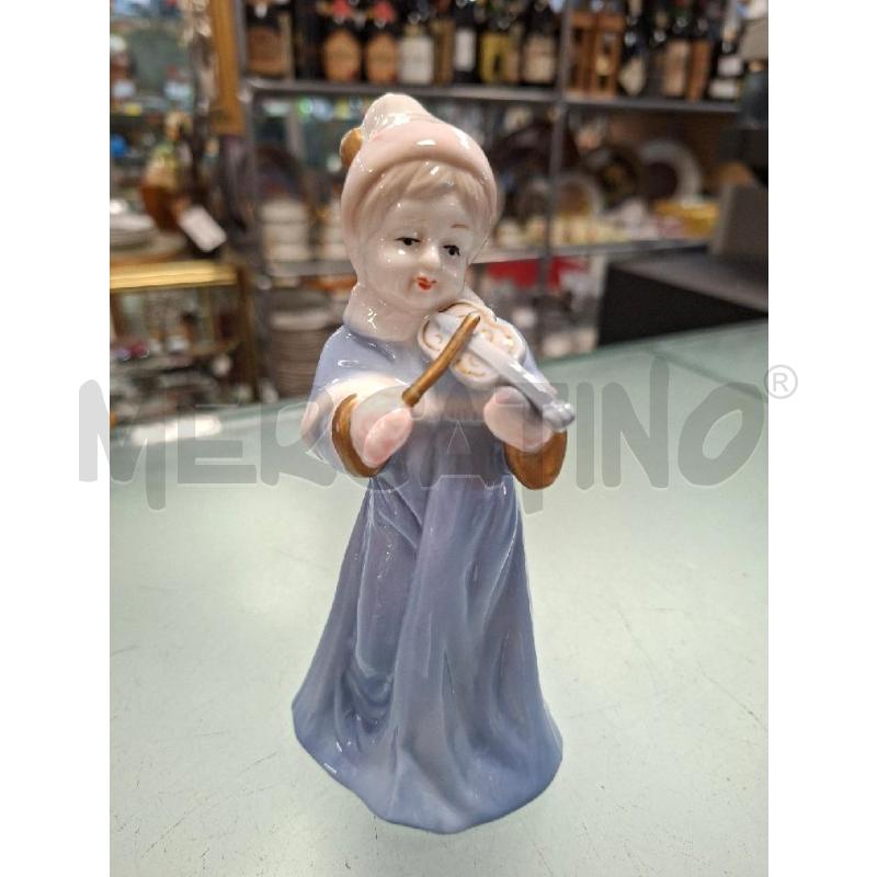STATUINA CERAMICA BAMBINA CON VIOLINO | Mercatino dell'Usato Moncalieri - fr. moriondo 1