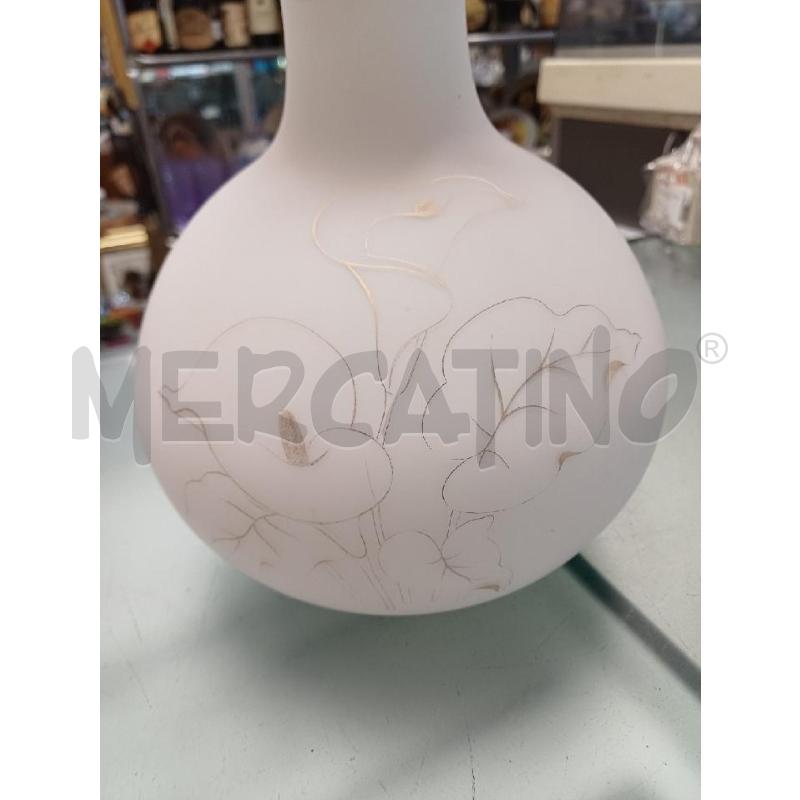 VASO BIANCO VETRO CALLE DORATE  | Mercatino dell'Usato Moncalieri - fr. moriondo 2