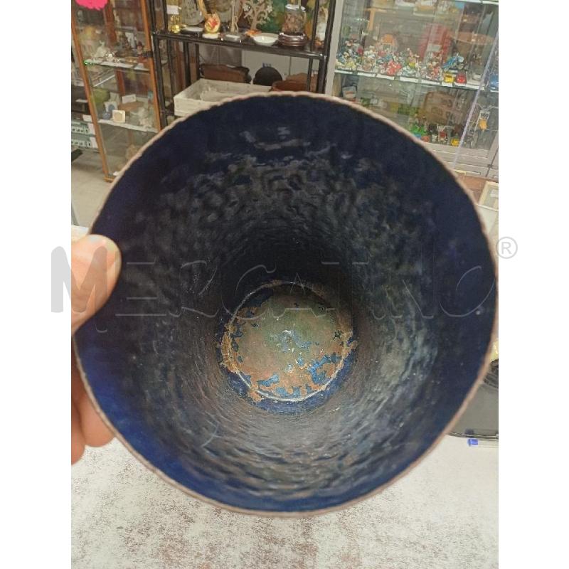 VASO RAME SMALTATO INTERNO BLU DE POLI  | Mercatino dell'Usato Moncalieri - fr. moriondo 3