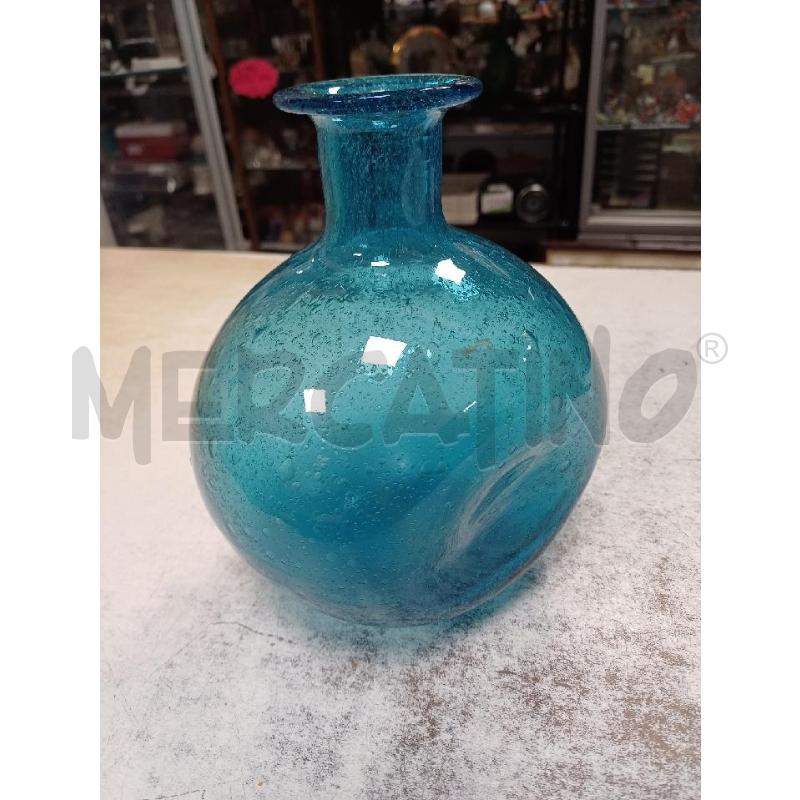 VASO VETRO AZZURRO  | Mercatino dell'Usato Moncalieri - fr. moriondo 3