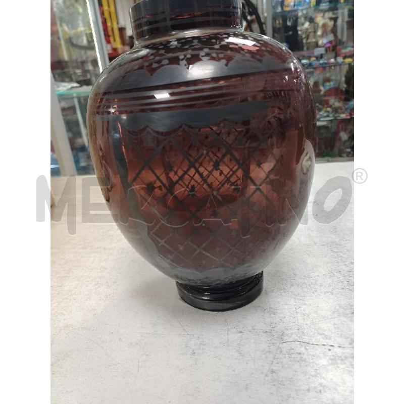 VASO VETRO PRUGNA DECORO ARGENTATO | Mercatino dell'Usato Moncalieri - fr. moriondo 2