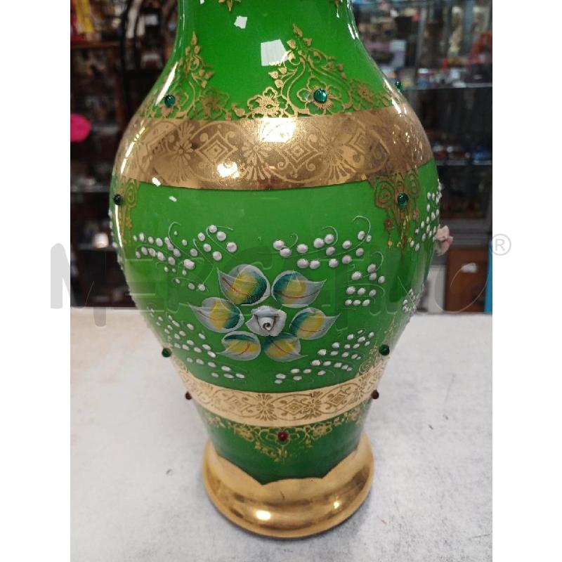 VASO VETRO VERDE DORATO | Mercatino dell'Usato Moncalieri - fr. moriondo 2