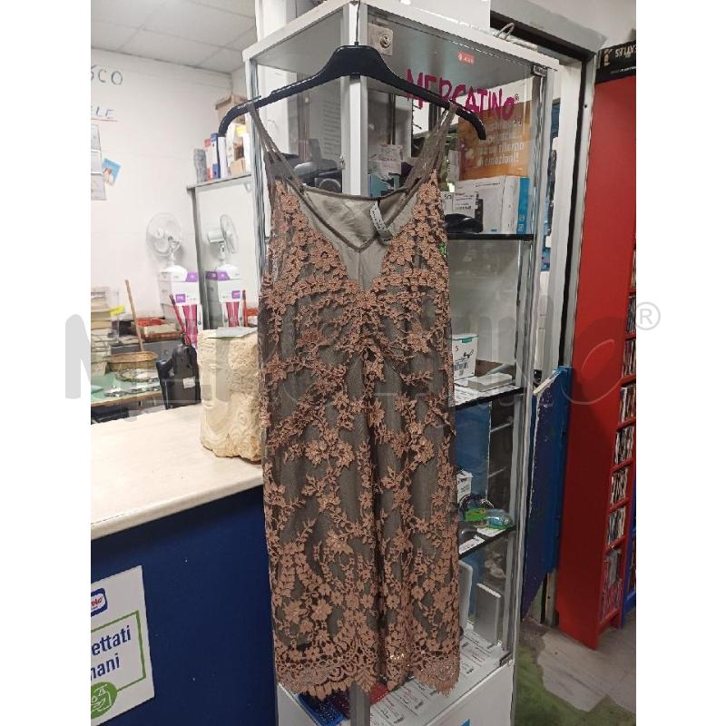 VESTITO DONNA PIZZO BEIGE VERDE MUSCHIO TWIN SET | Mercatino dell'Usato Moncalieri - fr. moriondo 1