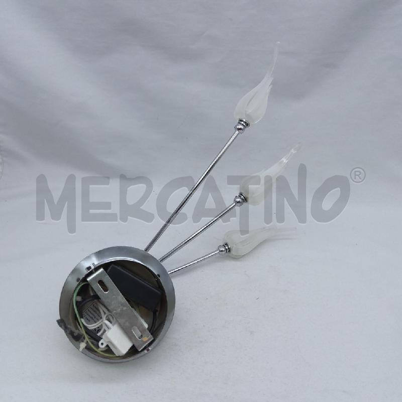 APPLIQUE ACCIAIO 3 FIORI VETRO BCO | Mercatino dell'Usato San maurizio canavese 4