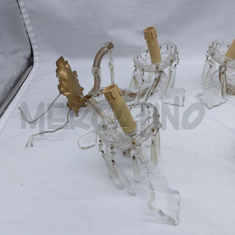 APPLIQUE COPPIA MARIA TERESA 2 LUCI CRISTALLO | Mercatino dell'Usato San maurizio canavese 4