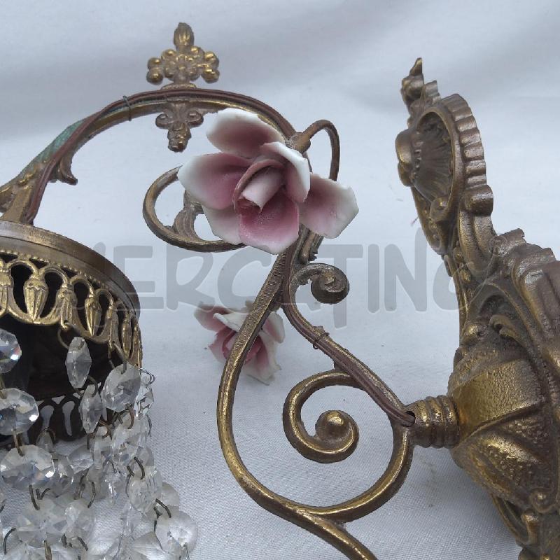 APPLIQUE COPPIA PENDAGLI E ROSELLINE CERAMICA | Mercatino dell'Usato San maurizio canavese 4