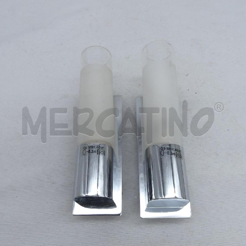 APPLIQUE COPPIA PICCOLA TUBO BCO SATINATO | Mercatino dell'Usato San maurizio canavese 1