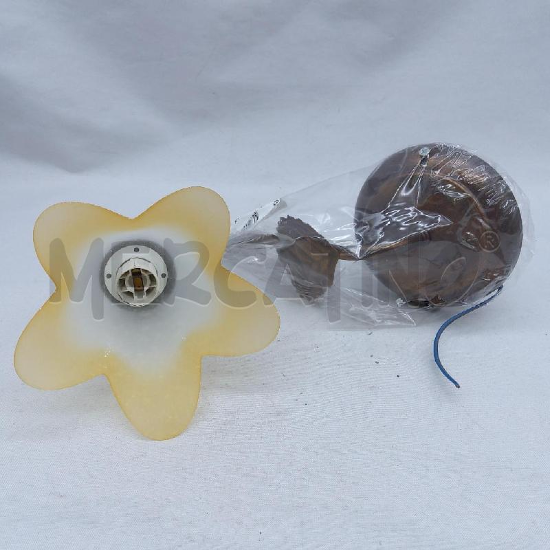 APPLIQUE RAMATA FIORE VETRO GIALLINO | Mercatino dell'Usato San maurizio canavese 1
