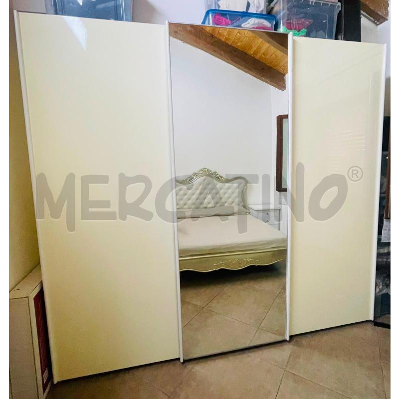 ARMADIO 3 PORTE SCORREVOLI BIANCO SPECCHIO CENTRALE | Mercatino dell'Usato San maurizio canavese 1