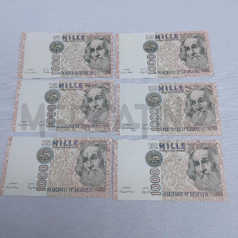 BANCONOTE VECCHIE PZ. 6 LIRE MILLE MARCO POLO | Mercatino dell'Usato San maurizio canavese 1