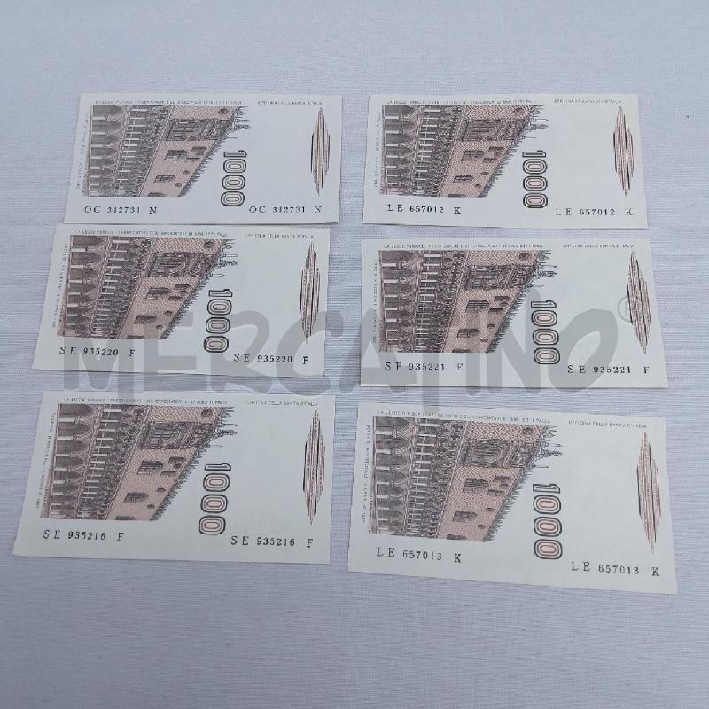 BANCONOTE VECCHIE PZ. 6 LIRE MILLE MARCO POLO | Mercatino dell'Usato San maurizio canavese 3