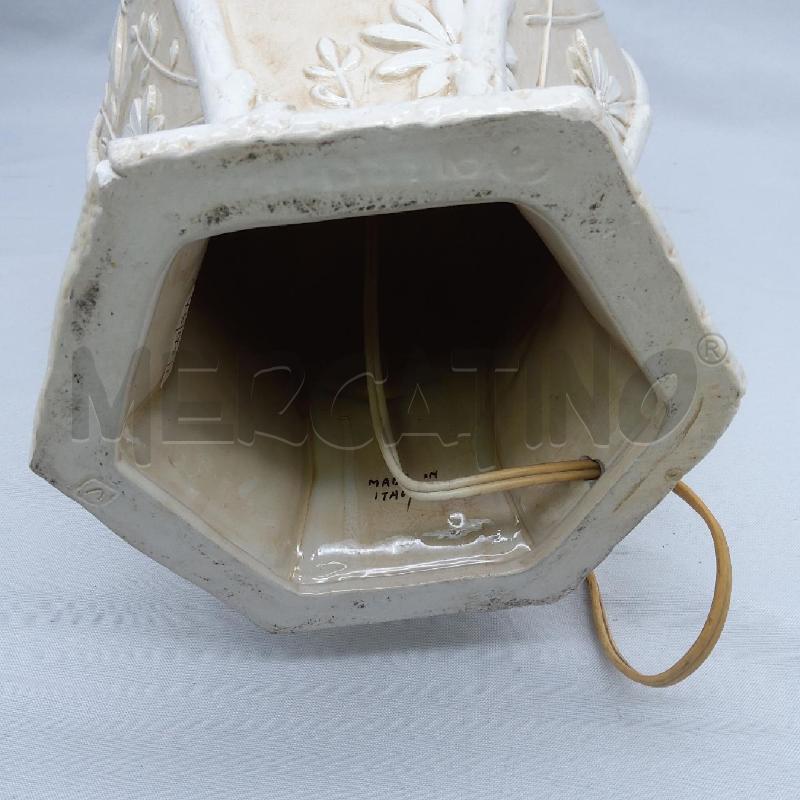 BASE LAMPADA CERAMICA CREMA TRAVERSI DECORO  | Mercatino dell'Usato San maurizio canavese 4