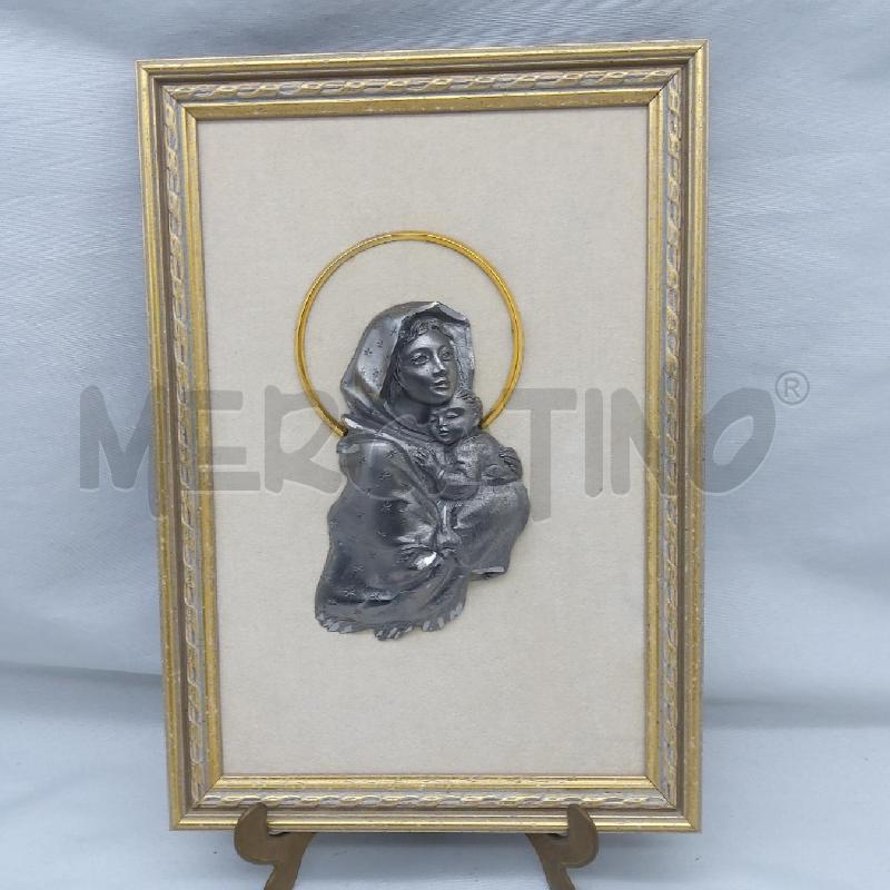 BASSORILIEVO MADONNA CON BAMBINO PELTRO VELLUTINO BEIGE | Mercatino dell'Usato San maurizio canavese 1
