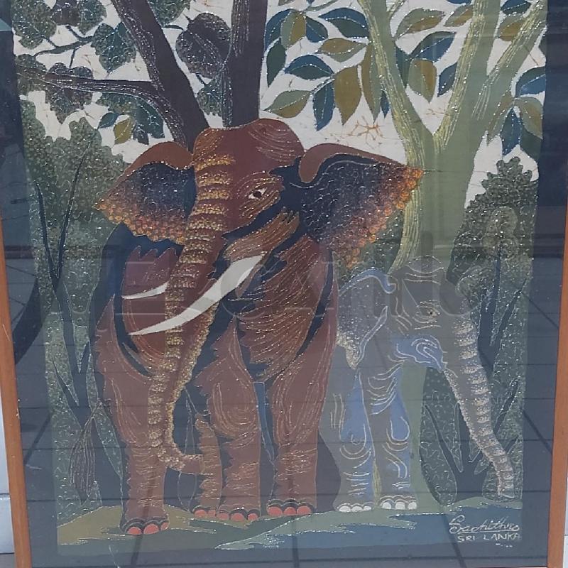 BATIK INCORNICIATO 2 ELEFANTI GIUNGLA | Mercatino dell'Usato San maurizio canavese 2