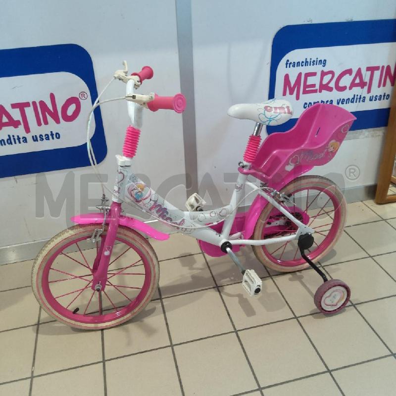 BICICLETTINA BAMBINA MICOL ROTELLE BCO ROSA SEGGIOLINO ROSA | Mercatino dell'Usato San maurizio canavese 1