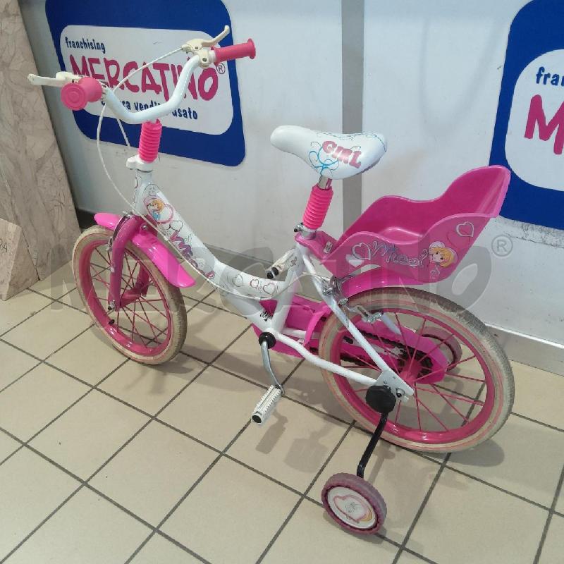 BICICLETTINA BAMBINA MICOL ROTELLE BCO ROSA SEGGIOLINO ROSA | Mercatino dell'Usato San maurizio canavese 2