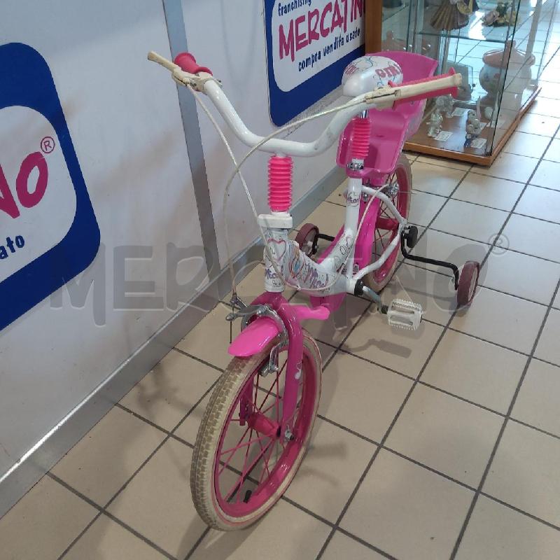 BICICLETTINA BAMBINA MICOL ROTELLE BCO ROSA SEGGIOLINO ROSA | Mercatino dell'Usato San maurizio canavese 3