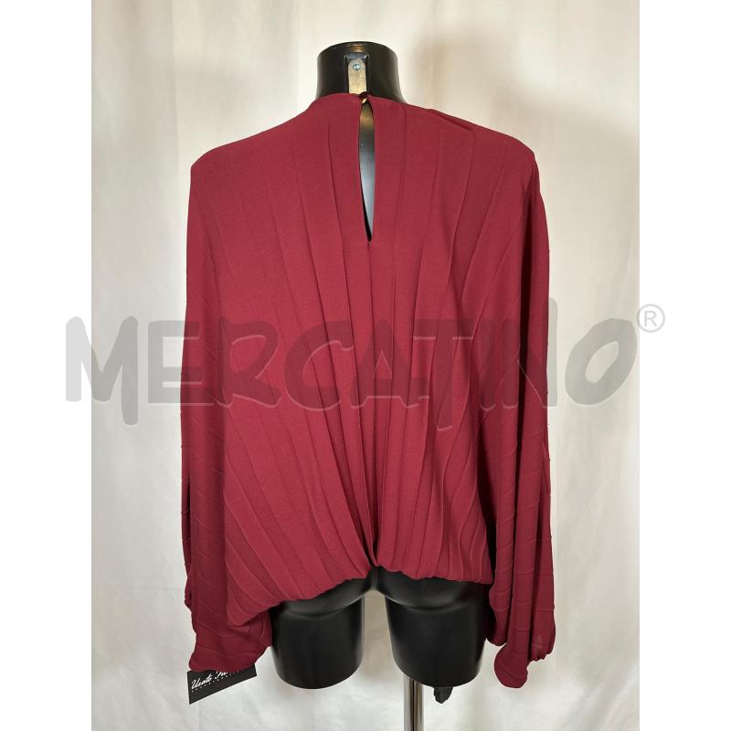 BLUSA DONNA VALENTINO ROSSO PLISSE SETA E VISCOSA  | Mercatino dell'Usato San maurizio canavese 3