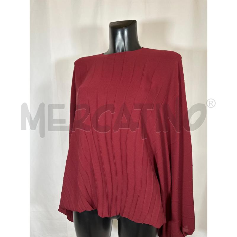 BLUSA DONNA VALENTINO ROSSO PLISSE SETA E VISCOSA  | Mercatino dell'Usato San maurizio canavese 4