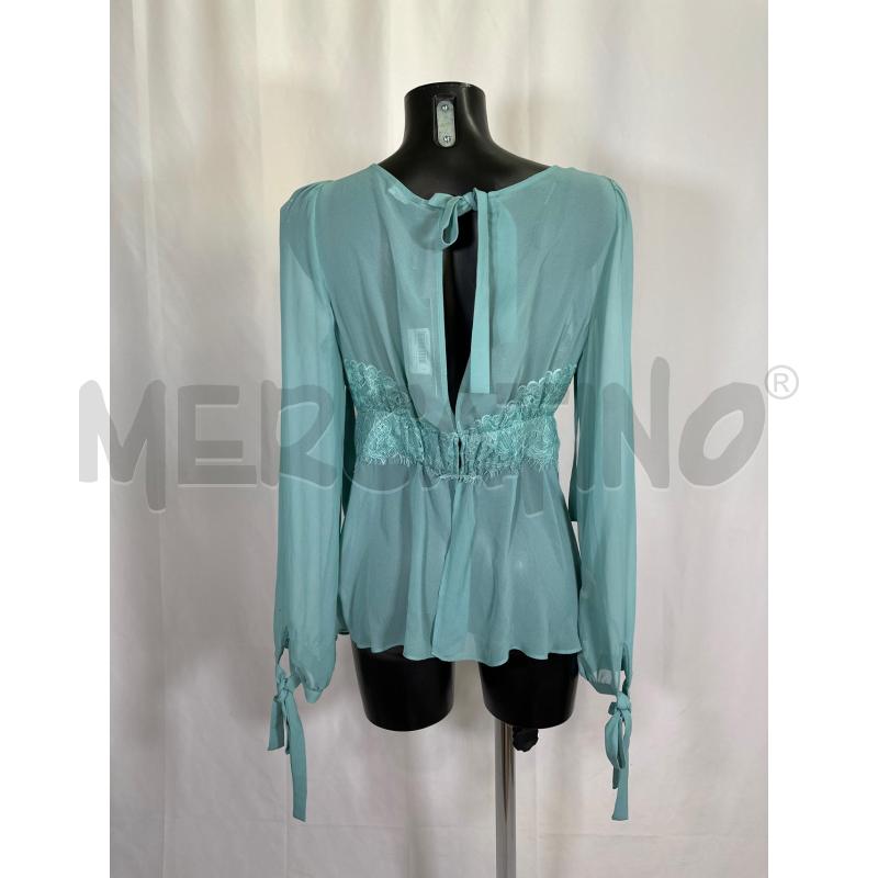 BLUSA D MARCIANO AZZURRO TIPO PIZZO VOILE  | Mercatino dell'Usato San maurizio canavese 3