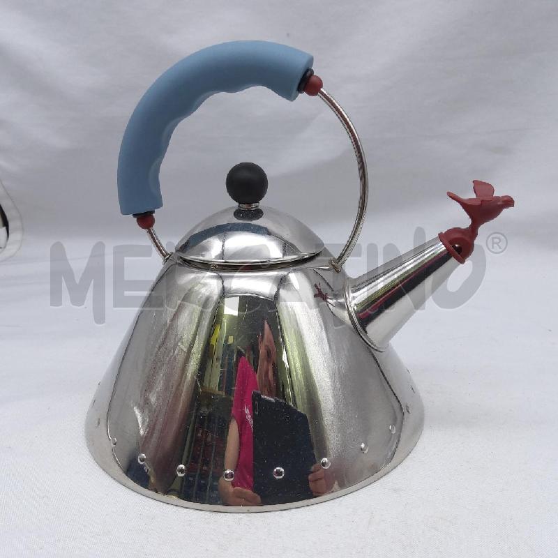BOLLITORE ALESSI CON UCCELLINO MANICO AZZURRO | Mercatino dell'Usato San maurizio canavese 3