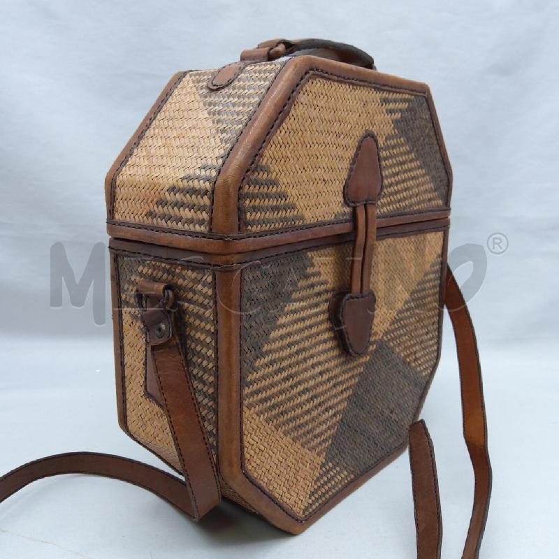 BORSA DONNA ARTIGIANALE INTRECCI INSERTI VERA PELLE CUOIO  | Mercatino dell'Usato San maurizio canavese 3