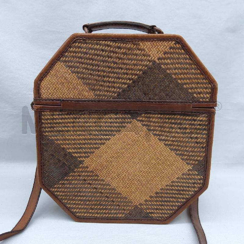 BORSA DONNA ARTIGIANALE INTRECCI INSERTI VERA PELLE CUOIO  | Mercatino dell'Usato San maurizio canavese 4