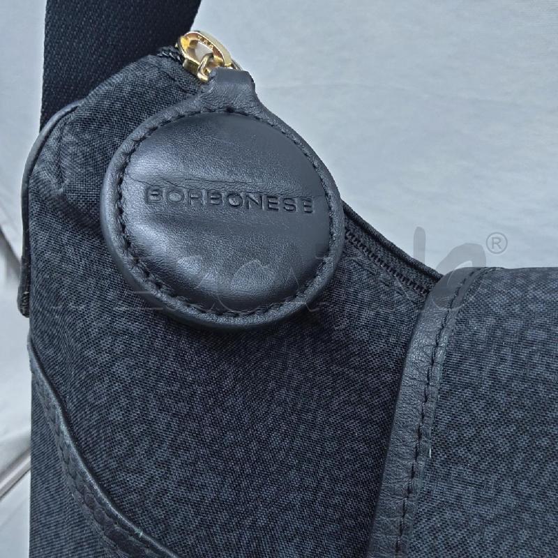 BORSA DONNA BORBONESE TESSUTO OCCHIO DI PERNICE NERO  | Mercatino dell'Usato San maurizio canavese 3