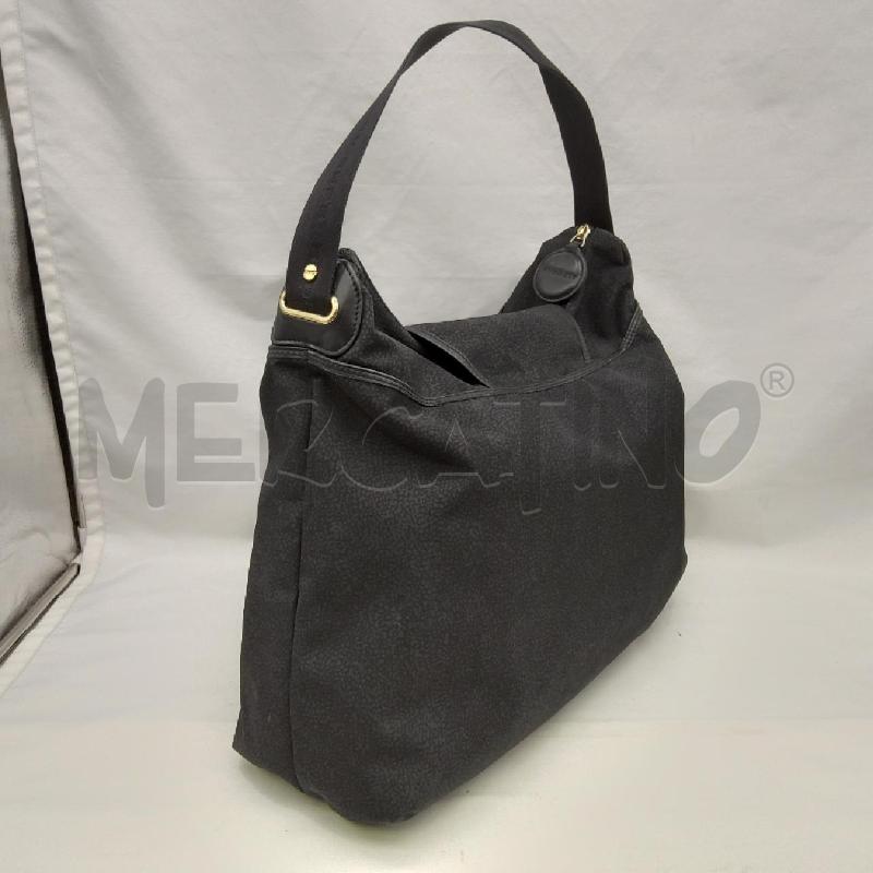 BORSA DONNA BORBONESE TESSUTO OCCHIO DI PERNICE NERO  | Mercatino dell'Usato San maurizio canavese 4