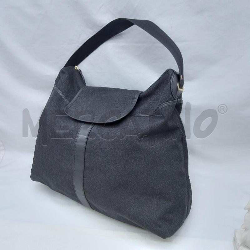 BORSA DONNA BORBONESE TESSUTO OCCHIO DI PERNICE NERO  | Mercatino dell'Usato San maurizio canavese 5