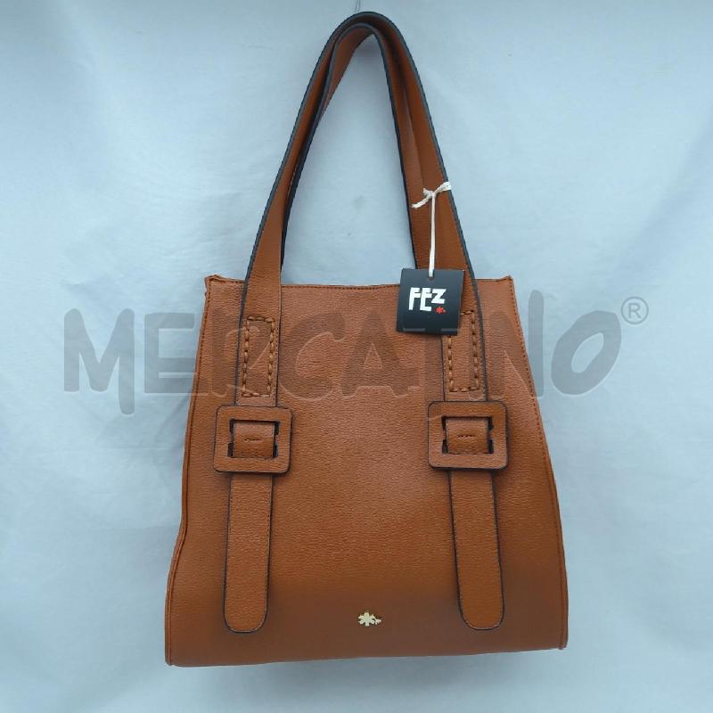 BORSA DONNA FEZ MARRONE SIMIL PELLE FIBBIE | Mercatino dell'Usato San maurizio canavese 1