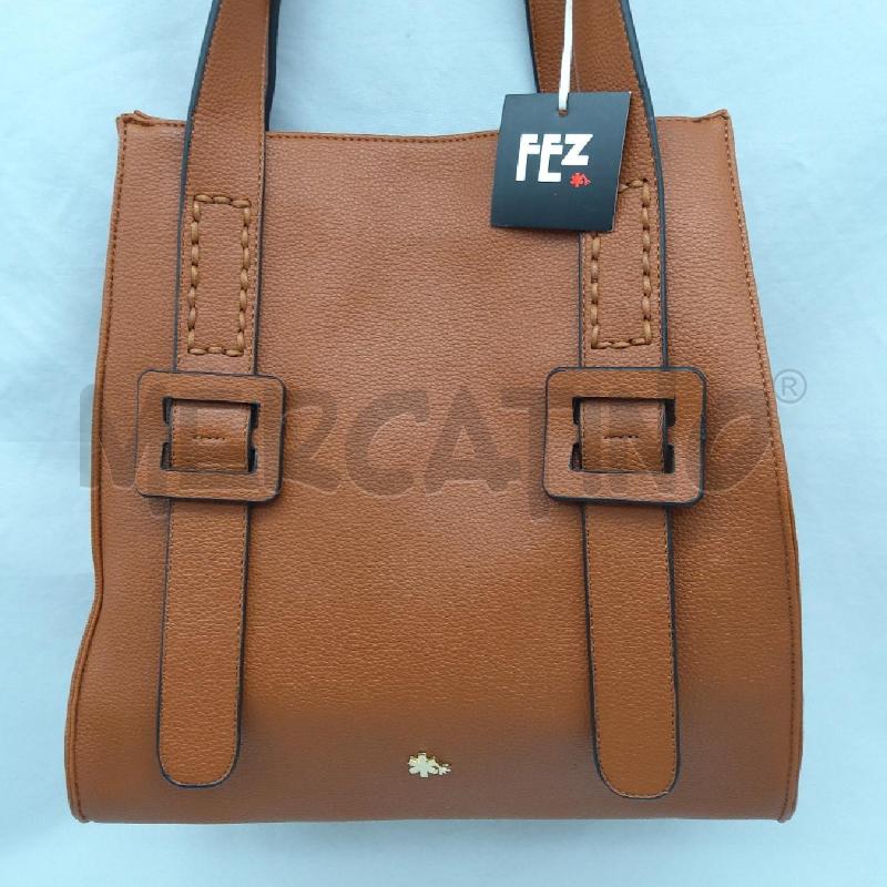 BORSA DONNA FEZ MARRONE SIMIL PELLE FIBBIE | Mercatino dell'Usato San maurizio canavese 2